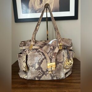 Michael Kors Beverly Large Python Satchel